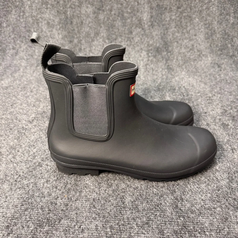 Men's Hunter Chelsea Rain Boots Matte Gray‎ Rubber Waterproof Size 11 Spring
